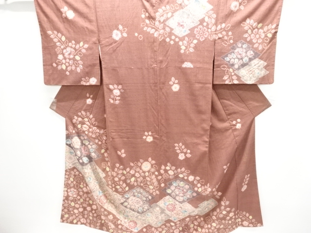 JAPANESE KIMONO / HOMONGI / SILK / FUSHI TSUMUGI / TSUJIGAHANA